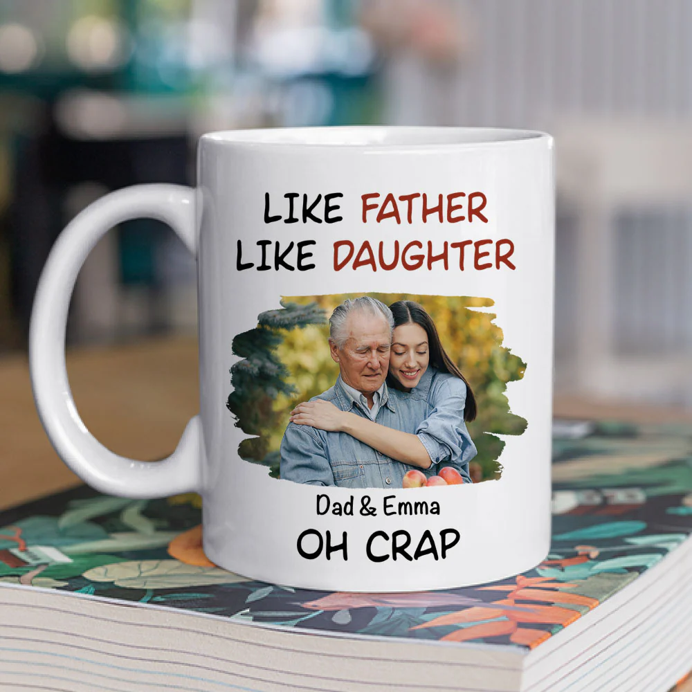 Like Father Like Daughter Cartoonized Photo - Personalized Custom Coffee Mug - Image 2
