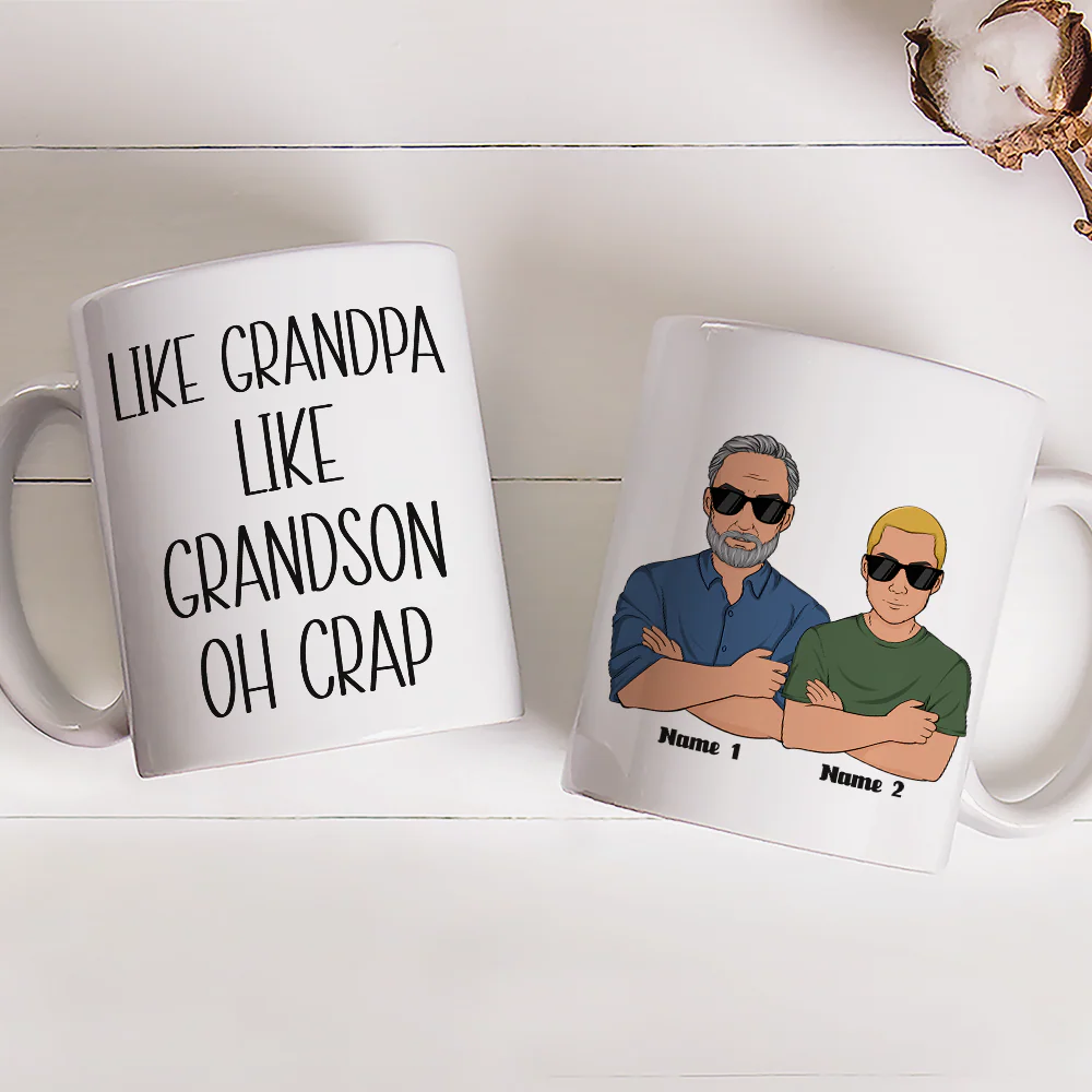 Like Father Like Daughter Oh Crap - Personalized Custom Coffee Mug - Image 3