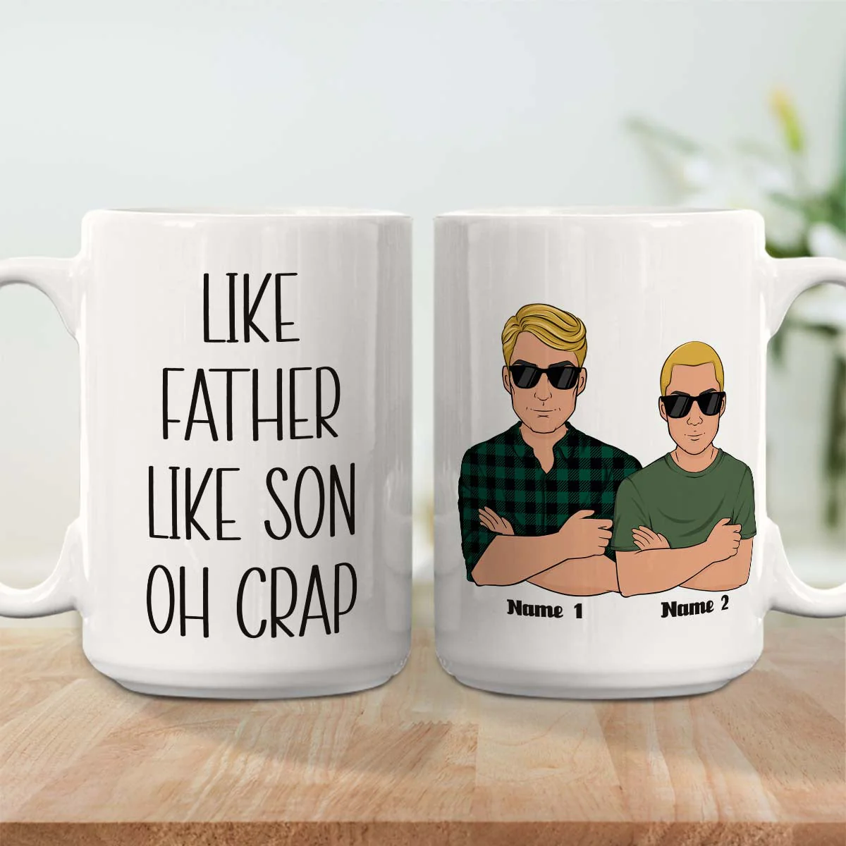 Like Father Like Daughter Oh Crap - Personalized Custom Coffee Mug - Image 5