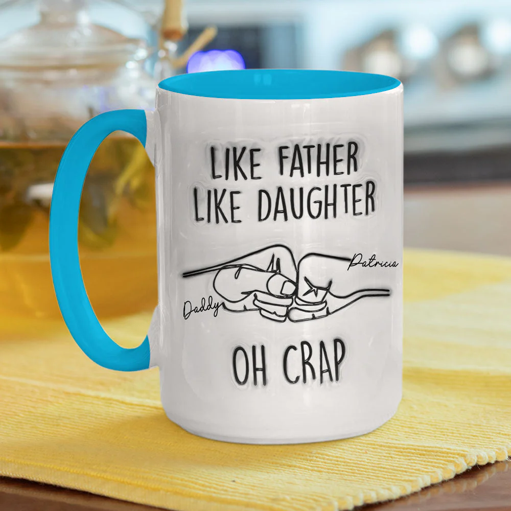 Like Father Like Daughter - Personalized Custom Accent Mug - Image 3