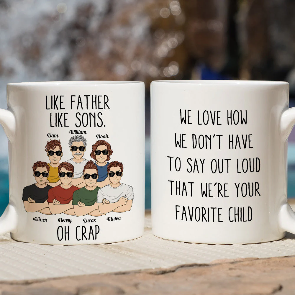 Like Father Like Daughters Oh Crap - Personalized Custom Coffee Mug - Image 3