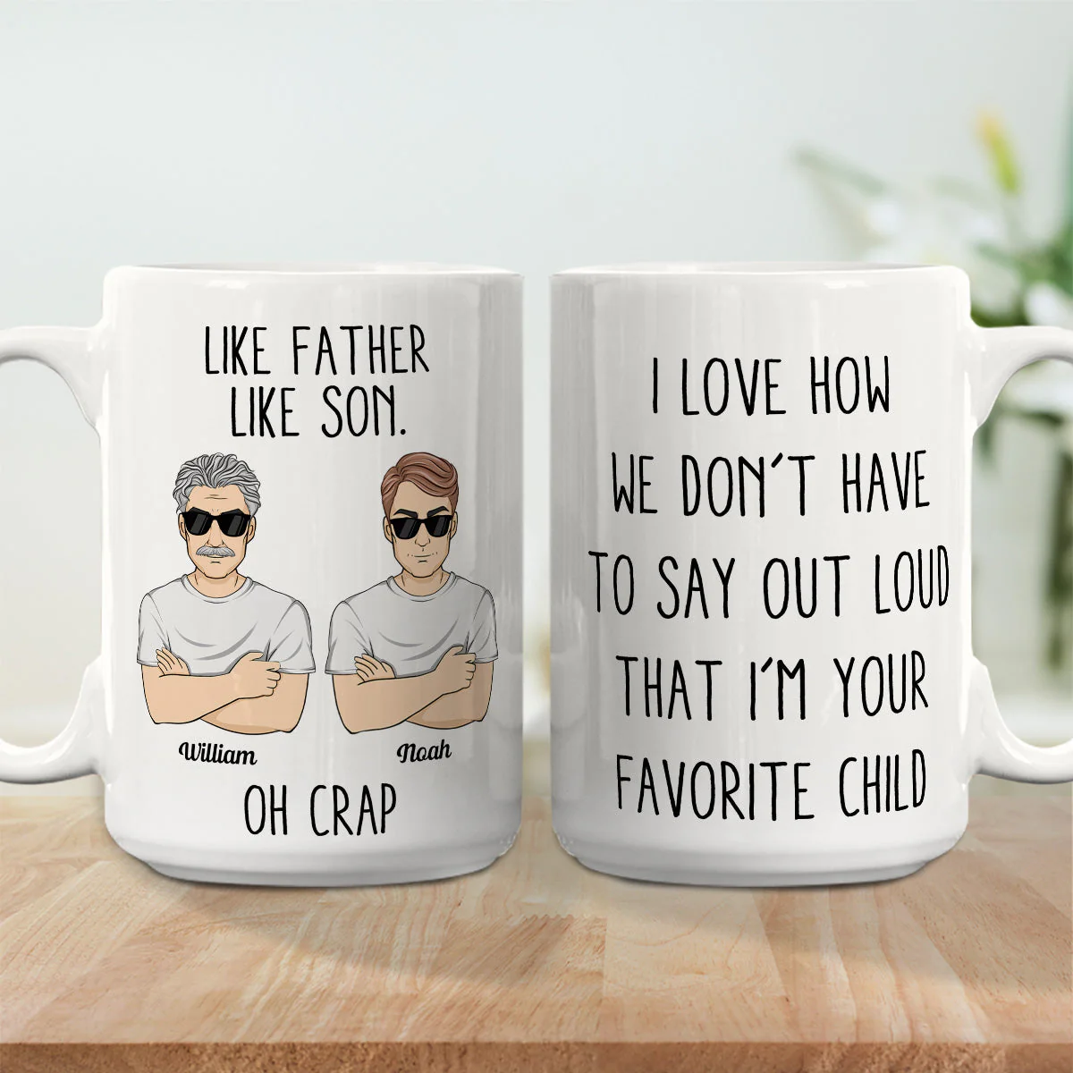 Like Father Like Daughters Oh Crap - Personalized Custom Coffee Mug - Image 5
