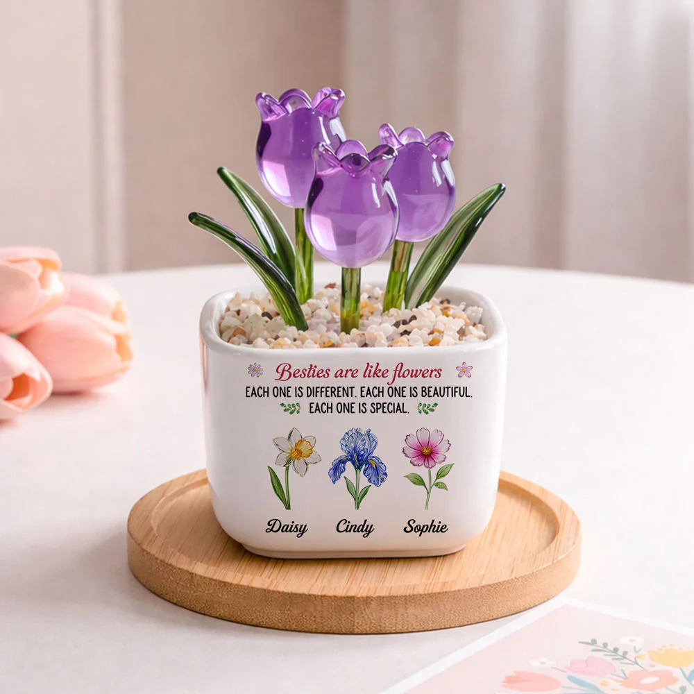 Like Flowers - Personalized Custom Glass Everlasting Tulips