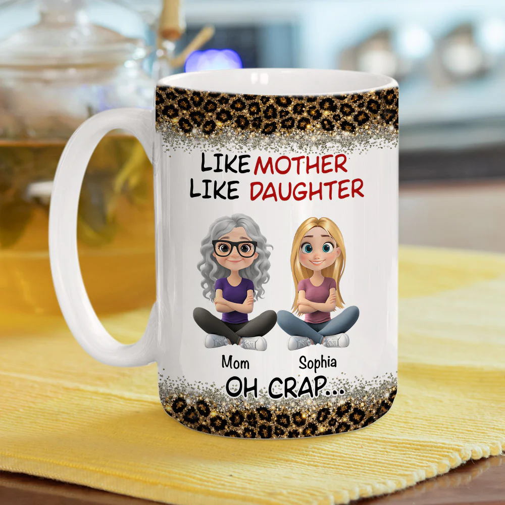 Like Mother And Daughter - Personalized Custom Coffee Mug - Image 5