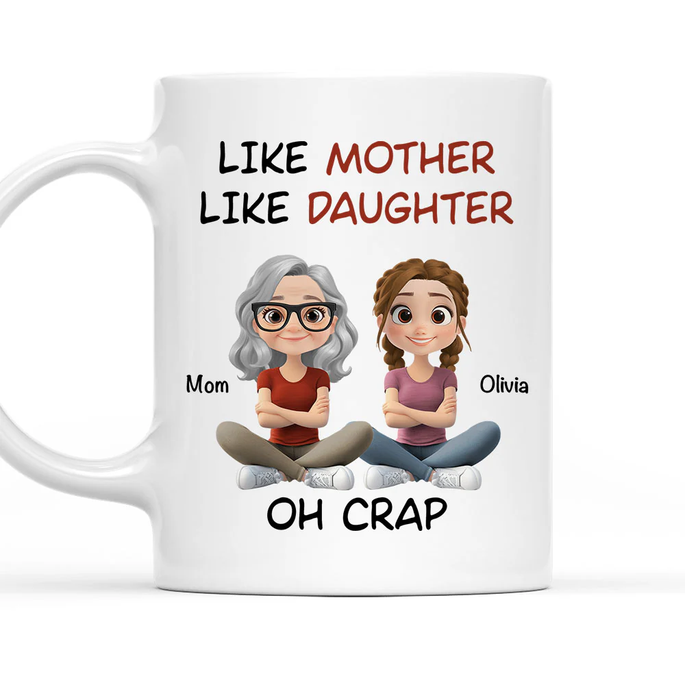 Like Mother Like Daughter Cartoonized - Personalized Custom Coffee Mug