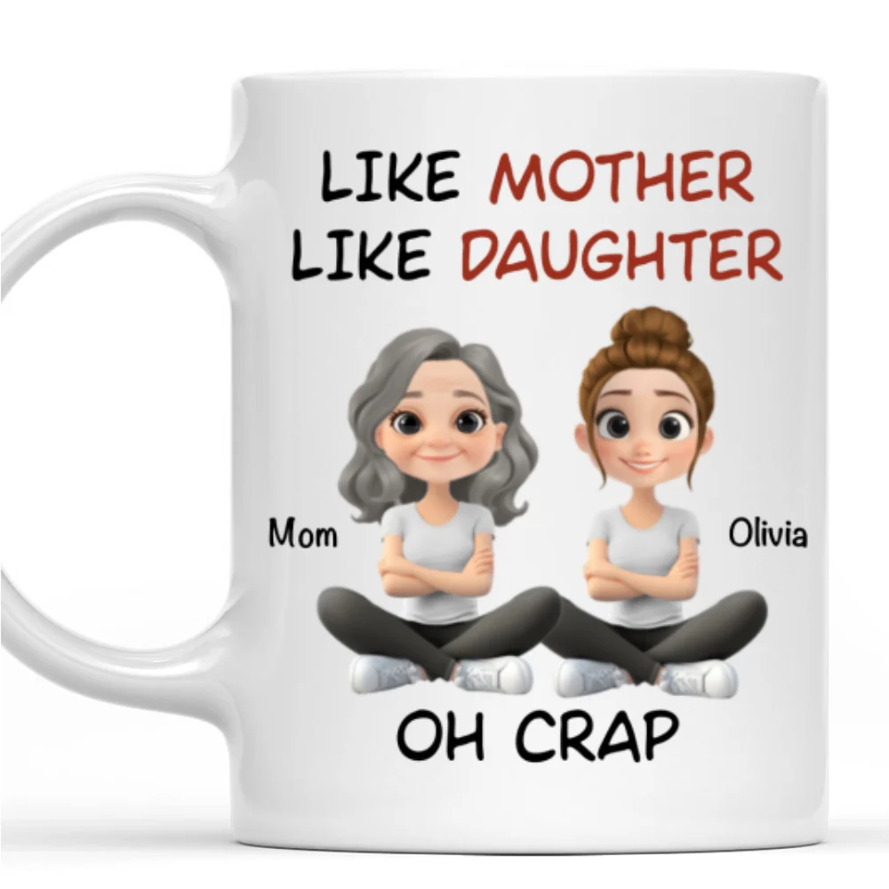 Like Mother Like Daughter Cartoonized - Personalized Custom Coffee Mug - Image 8