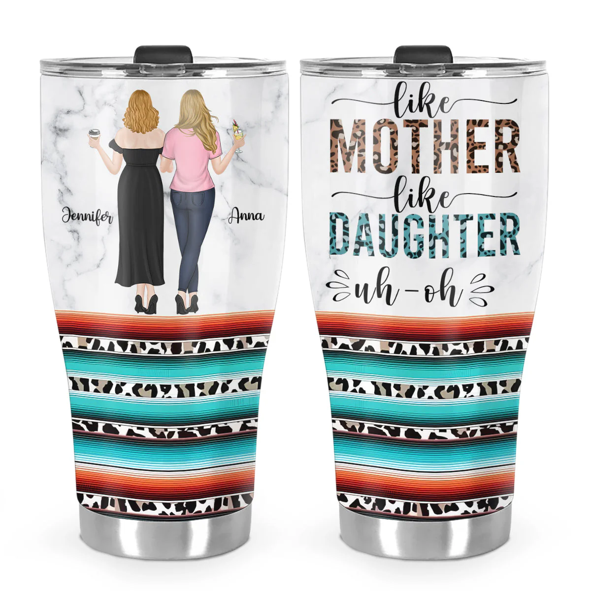 Like Mother Like Daughter Leopard - Personalized Custom Tumbler