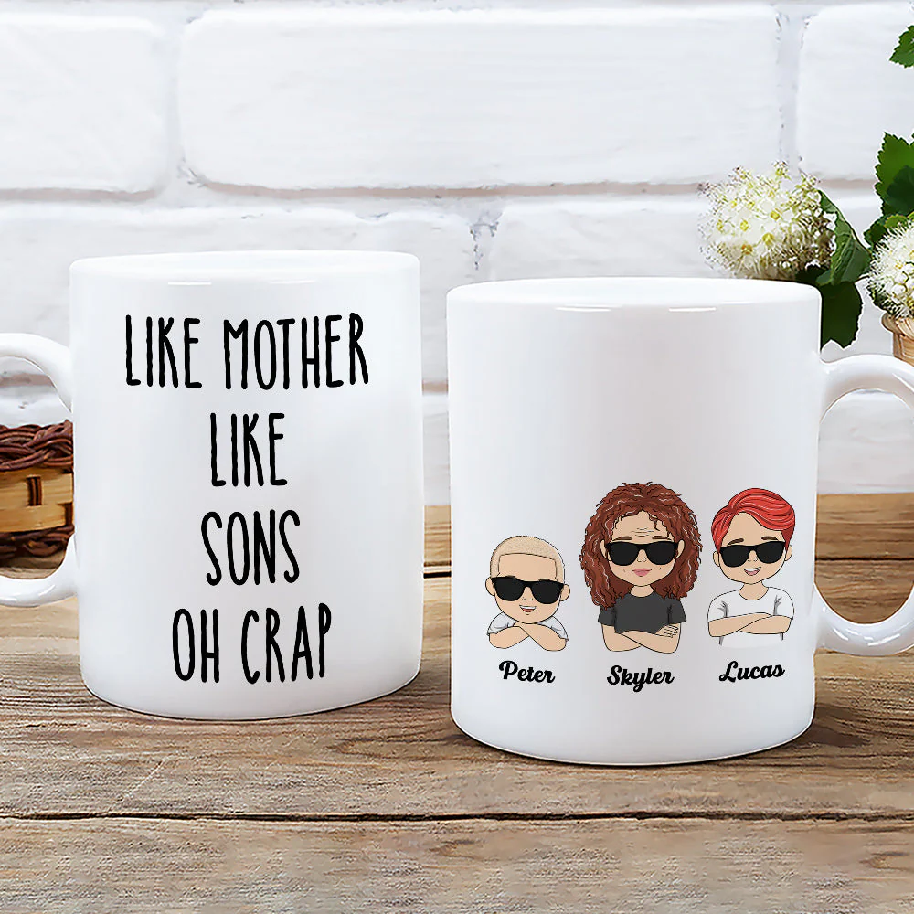 Like Mother Like Daughter Oh Crap - Personalized Custom Coffee Mug - Image 2