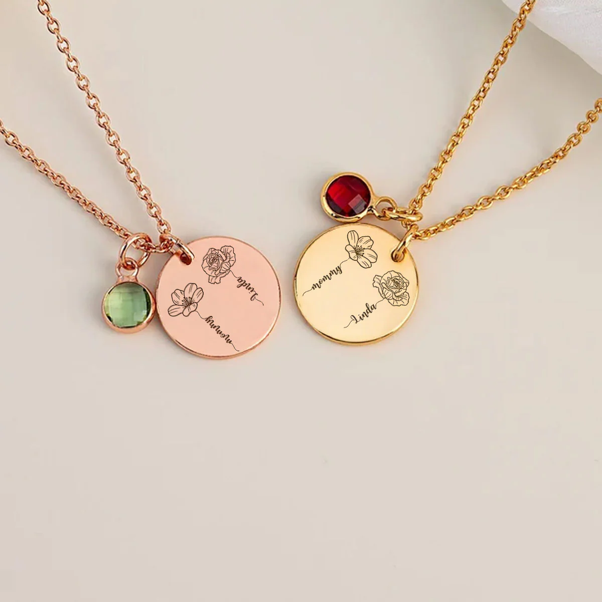 Like Mother Like Daughter - Personalized Custom Birthstone Necklace With Message Card - Image 4