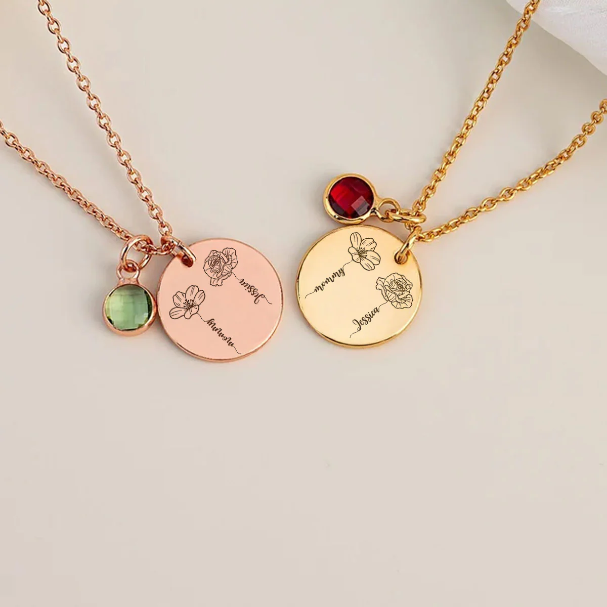 Like Mother Like Daughter - Personalized Custom Birthstone Necklace With Message Card - Image 4