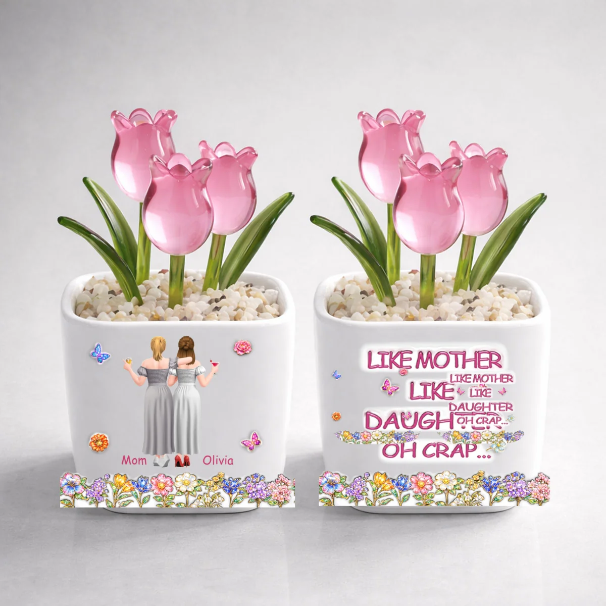 Like Mother Like Daughter - Personalized Custom Glass Everlasting Tulips - Image 7