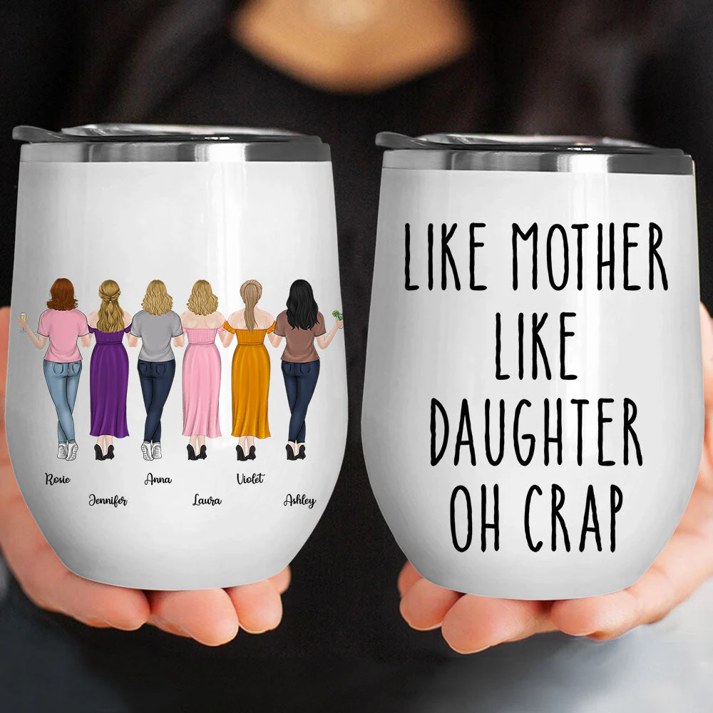 Like Mother Like Daughter - Personalized Custom Wine Tumbler - Image 4