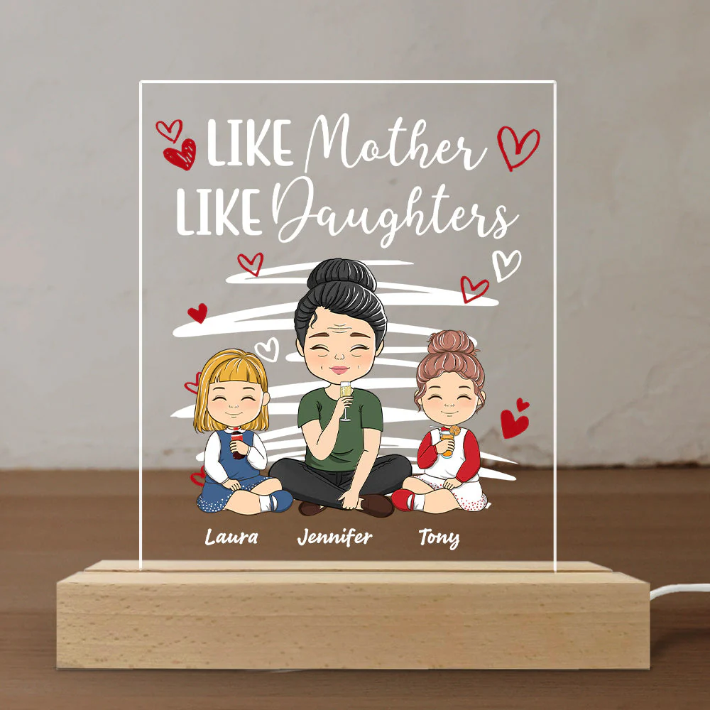 Like Mother Like Daughters - Personalized Custom LED Light - Image 3