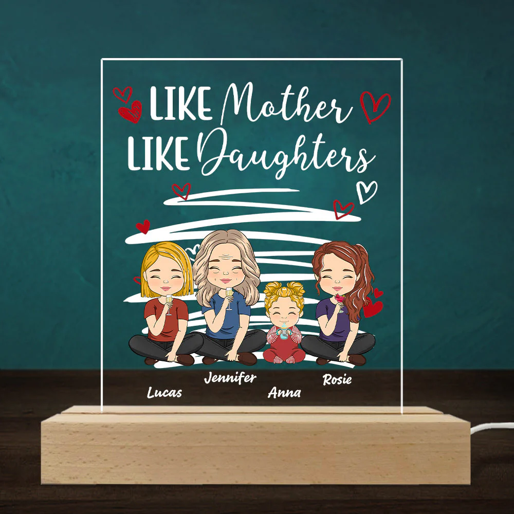 Like Mother Like Daughters - Personalized Custom LED Light - Image 4