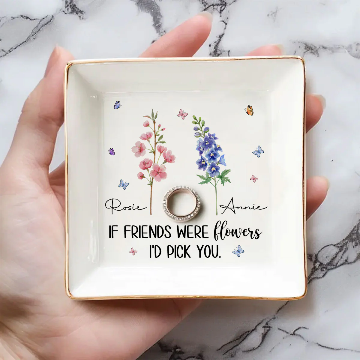 Like Wildflowers, We're Better Together  - Personalized Custom Jewelry Dish - Image 2