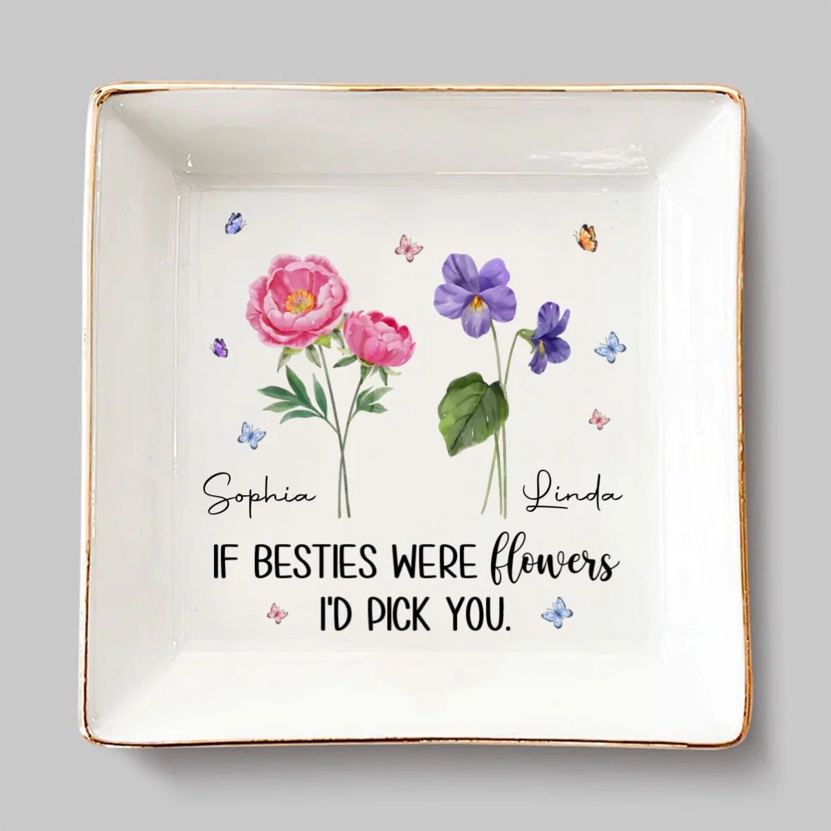 Like Wildflowers, We're Better Together  - Personalized Custom Jewelry Dish - Image 6