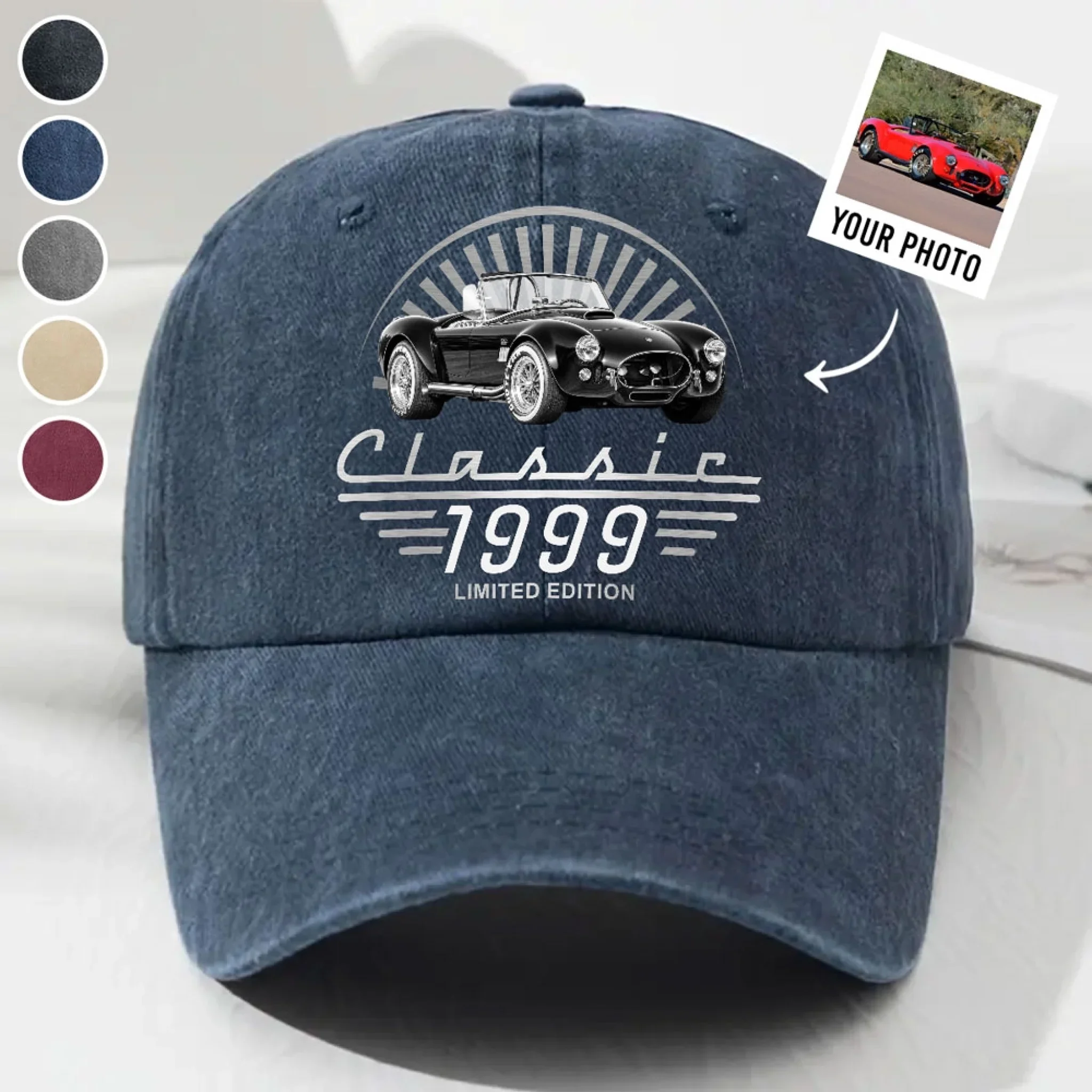 Limited Edition - Personalized Custom Vintage Washed Denim Cap - Image 3