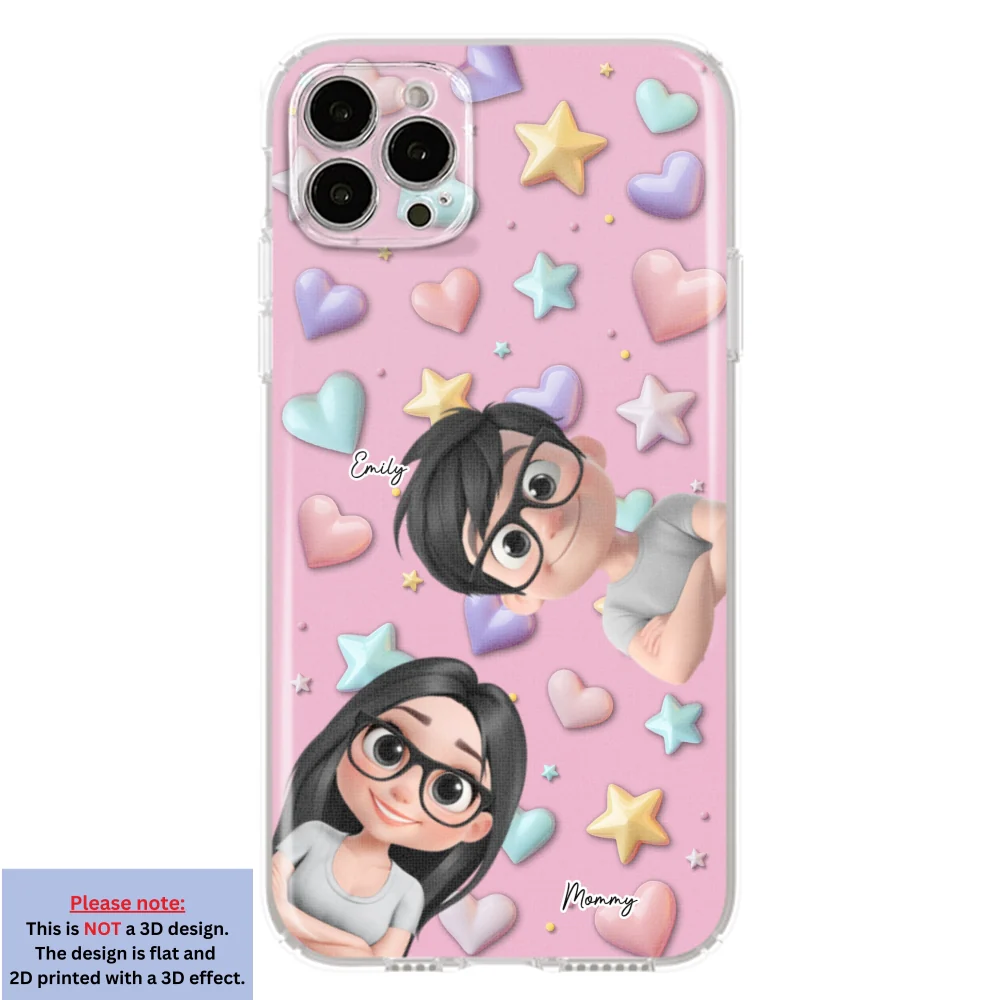 Linda Mamá y Niños - Funda de Teléfono Personalizada con Efecto 3D - Image 15