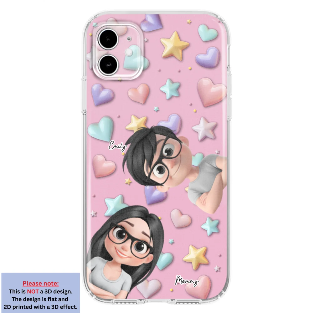 Linda Mamá y Niños - Funda de Teléfono Personalizada con Efecto 3D - Image 7