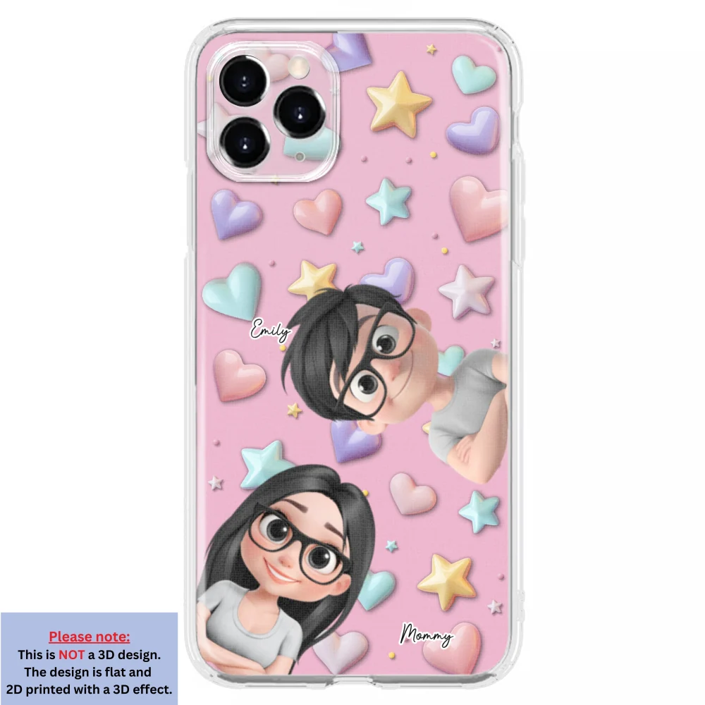 Linda Mamá y Niños - Funda de Teléfono Personalizada con Efecto 3D - Image 9