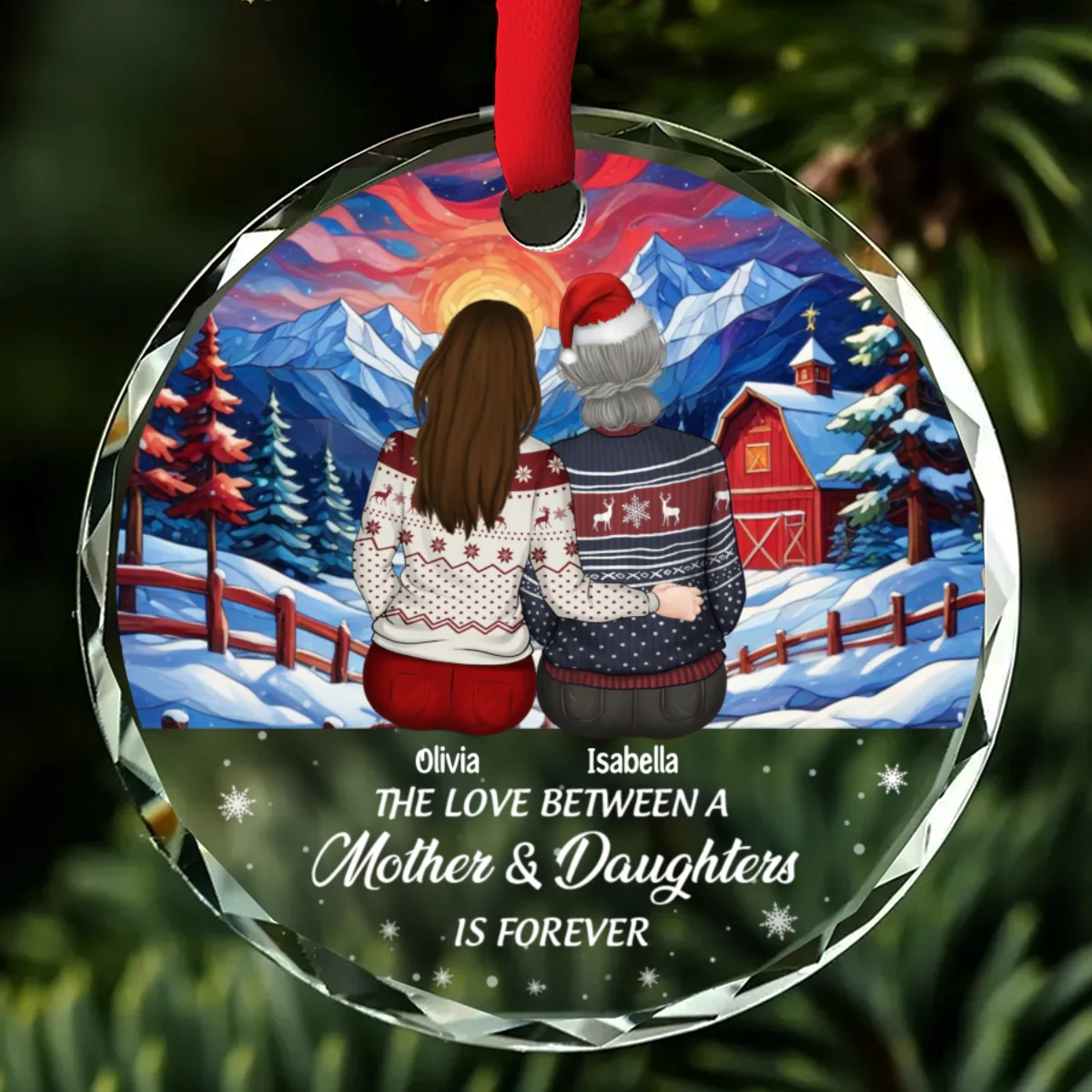 Linked Forever - Personalized Custom Glass Ornament - Image 6