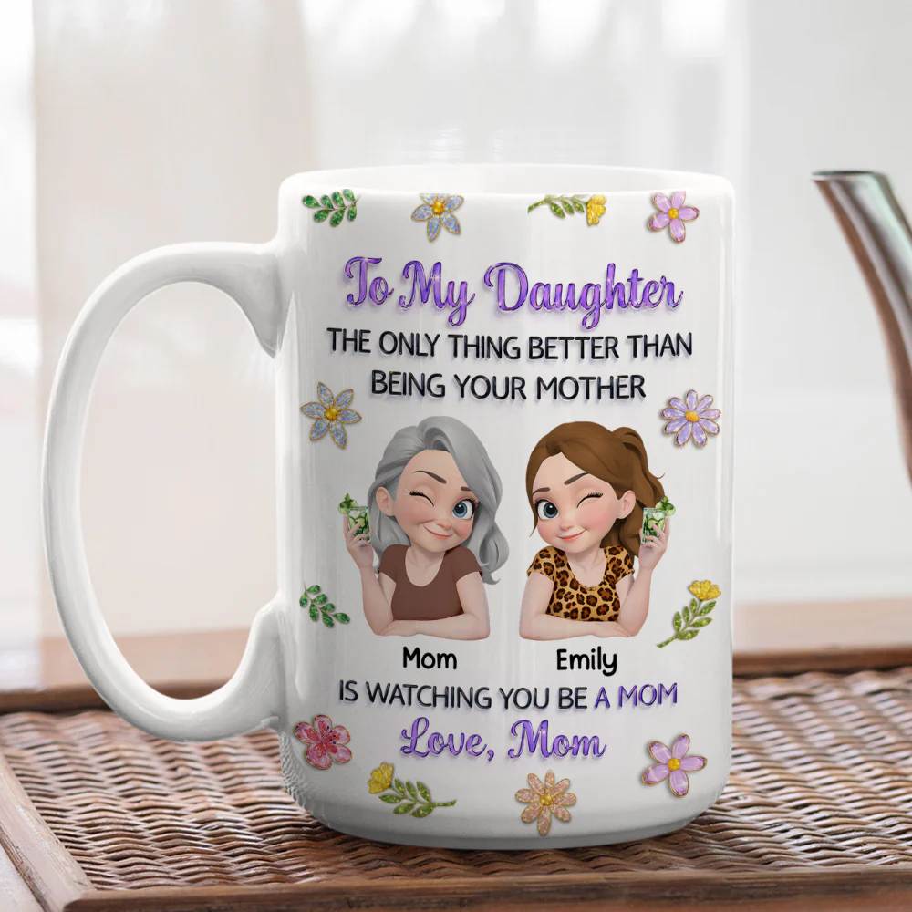 Linked Together Cartoon Blink - Personalized Custom 3D Effect Mug - Image 5