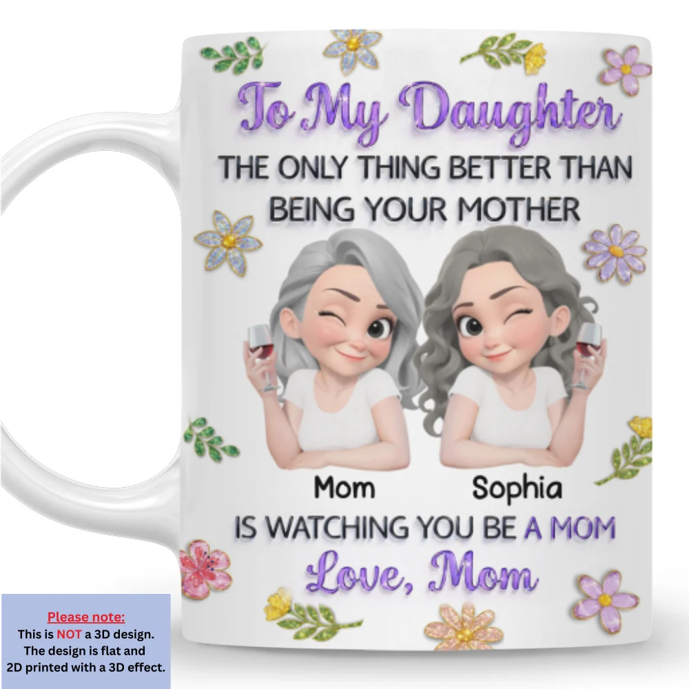 Linked Together Cartoon Blink - Personalized Custom 3D Effect Mug - Image 7