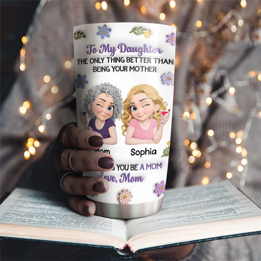 Linked Together Cartoon - Personalized Custom 3D Inflated Effect Tumbler - Image 2