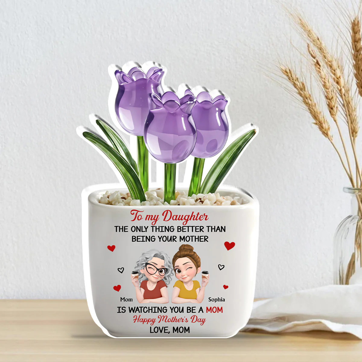 Linked Together Cartoon - Personalized Custom Acrylic Plaque - Image 2