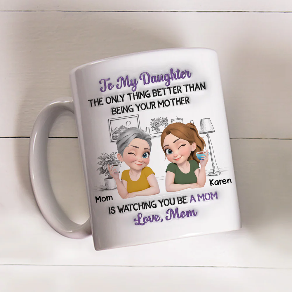 Linked Together Cartoon Version 2 - Personalized Custom 3D Inflated Effect Mug - Image 3