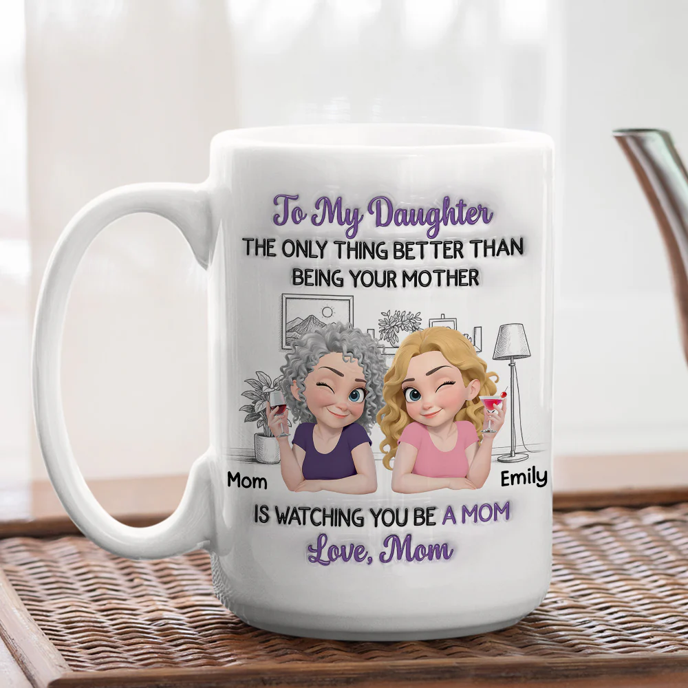 Linked Together Cartoon Version 2 - Personalized Custom 3D Inflated Effect Mug - Image 4