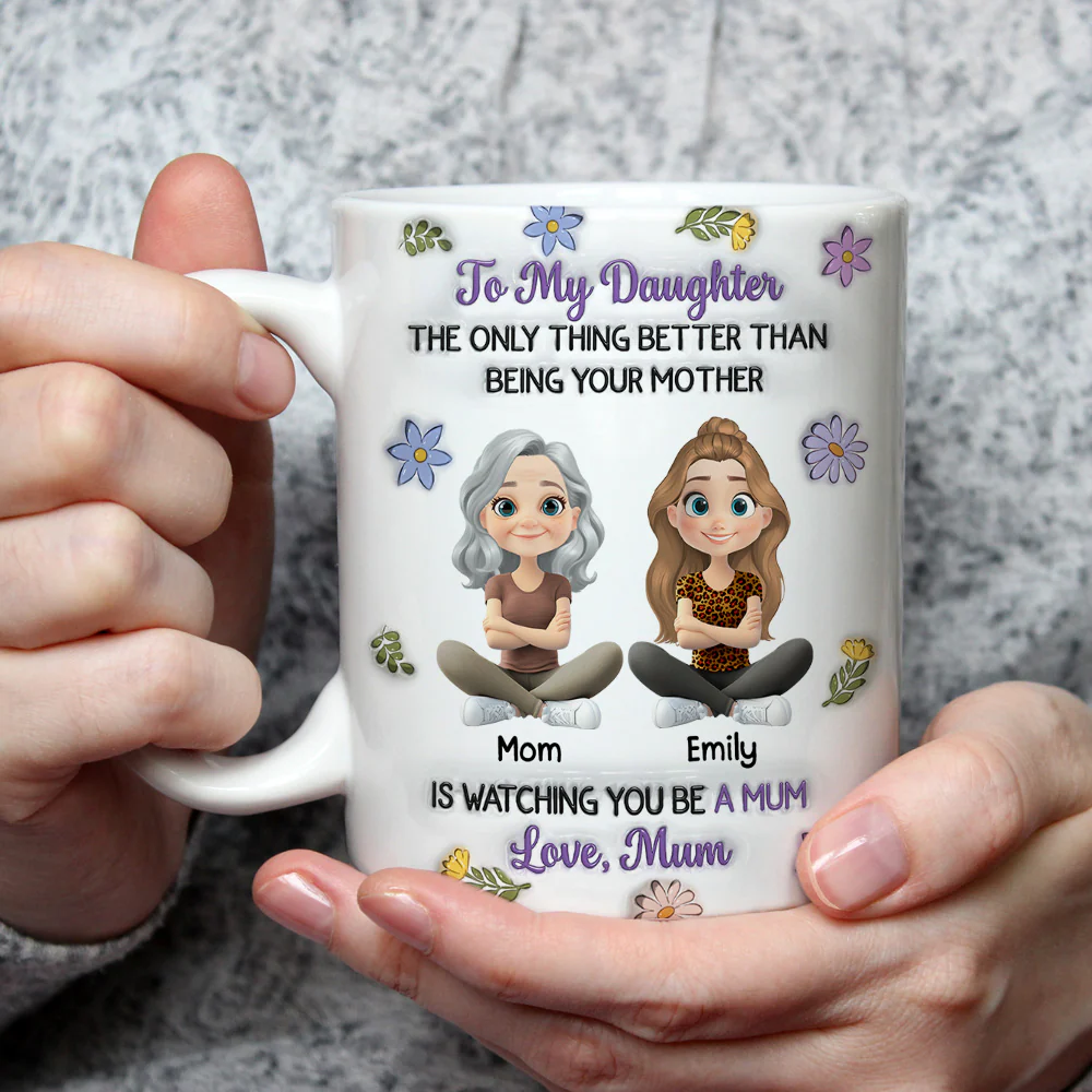 Linked Together Cartoon Version 2 - Personalized Custom 3D Inflated Effect Mug - Image 3