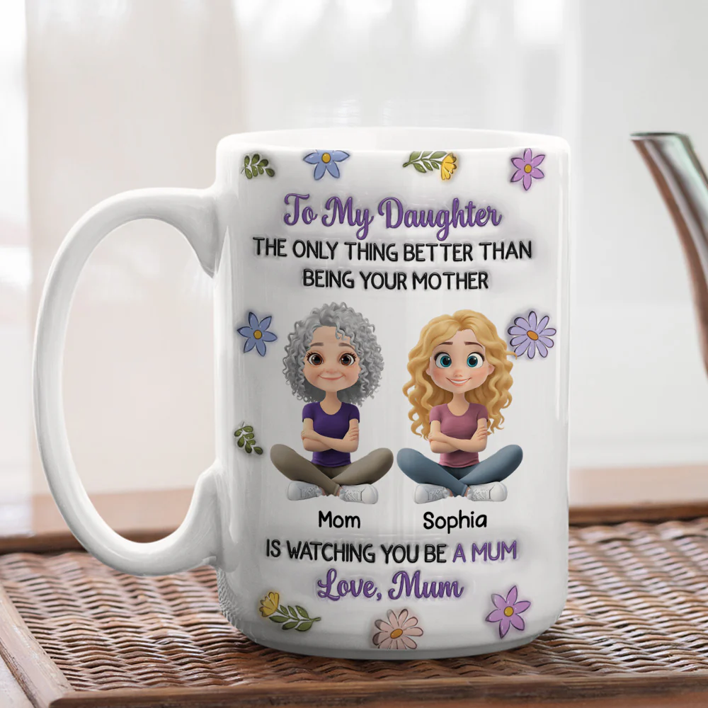 Linked Together Cartoon Version 2 - Personalized Custom 3D Inflated Effect Mug - Image 4