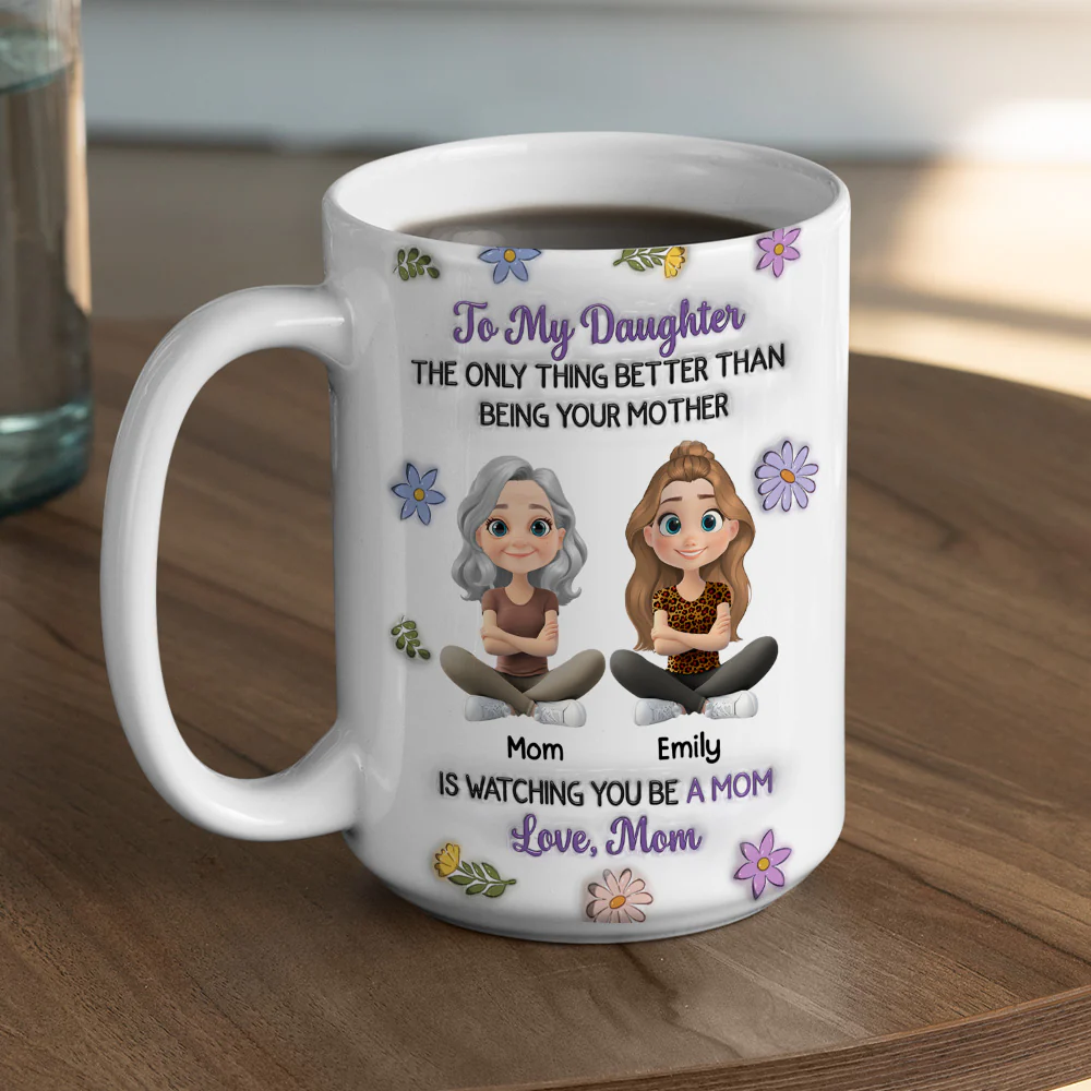 Linked Together Cartoon Version 2 - Personalized Custom 3D Inflated Effect Mug - Image 5