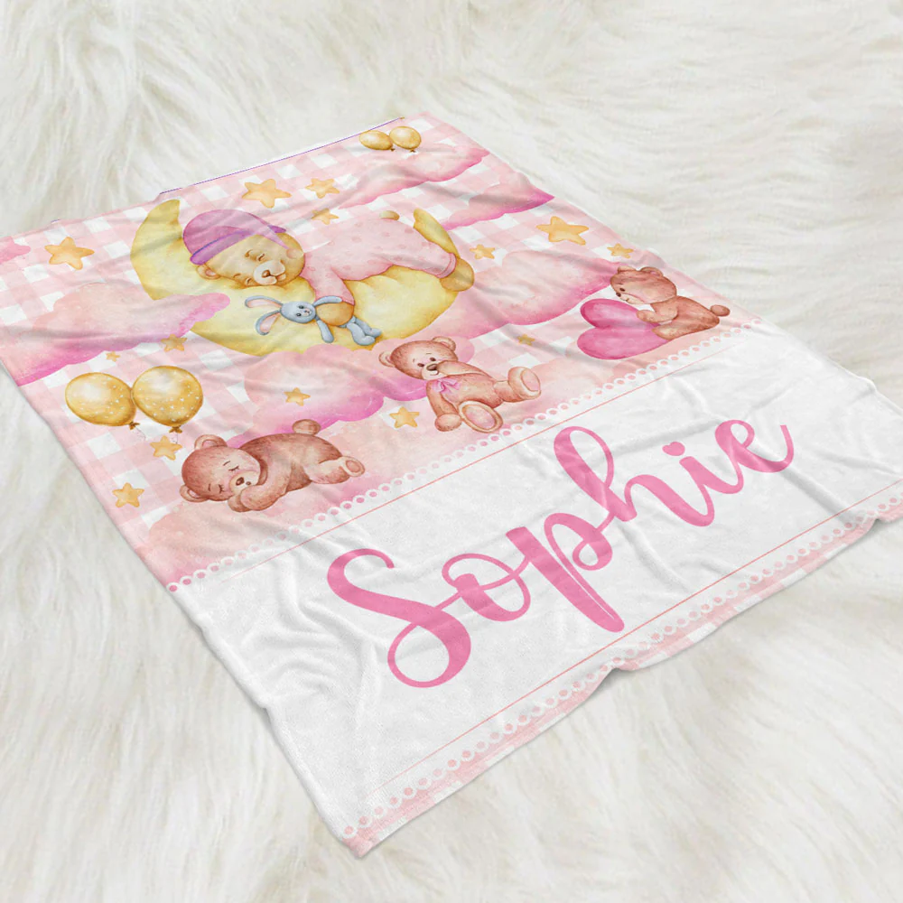 Little Bear - Personalized Custom Fleece Blanket - Image 2