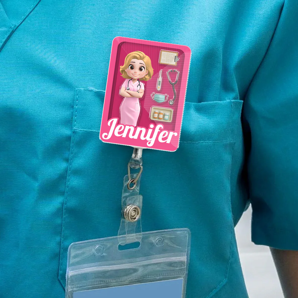 Little Nurse Hero - Personalized Custom Acrylic Badge Reel