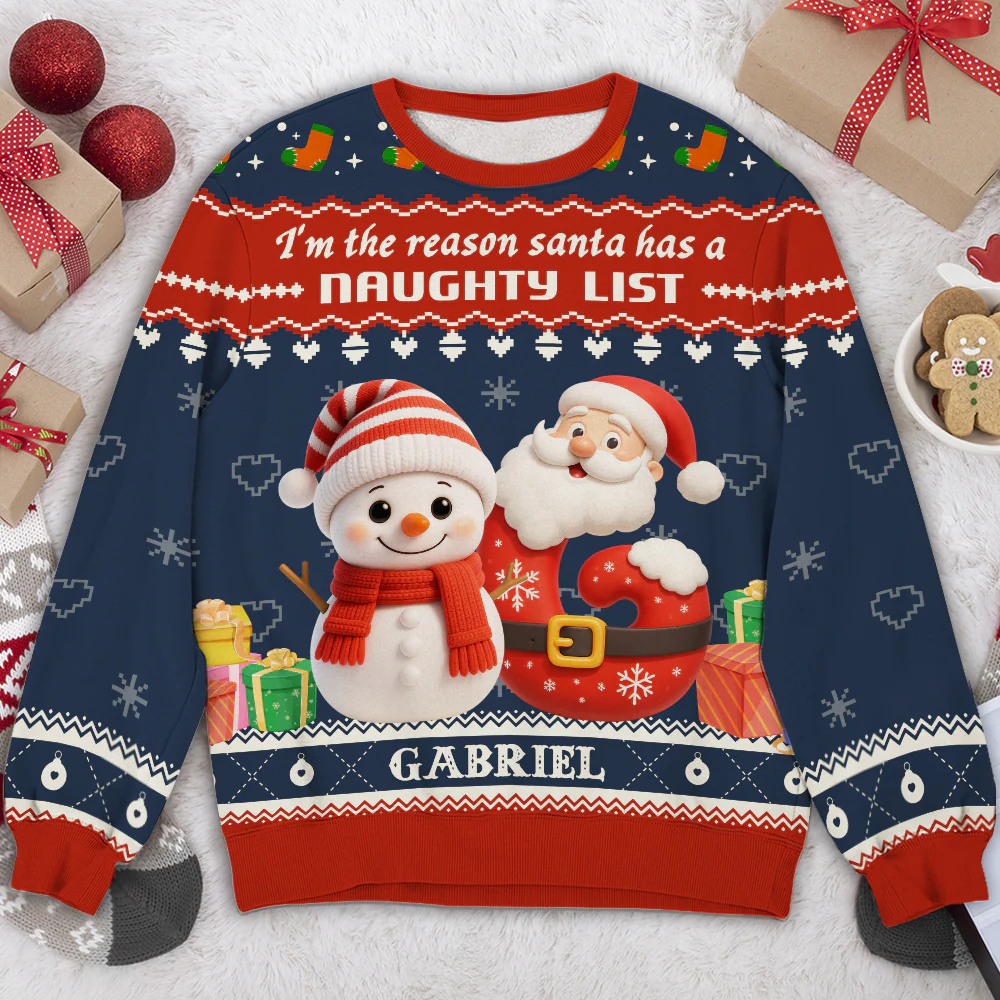 Little One In The Snow - Personalized Custom All-Over-Print Sweatshirt - Image 2