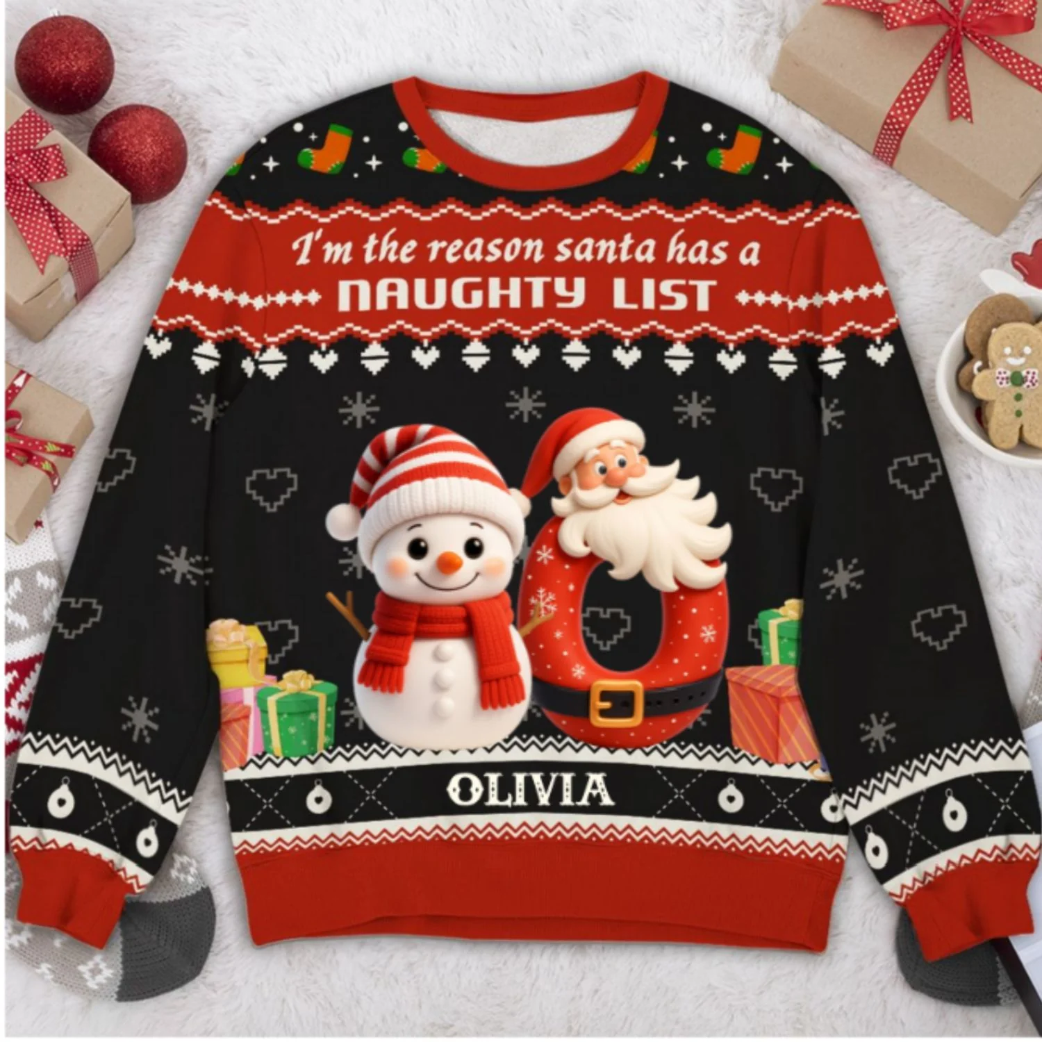 Little One In The Snow - Personalized Custom All-Over-Print Sweatshirt - Image 7