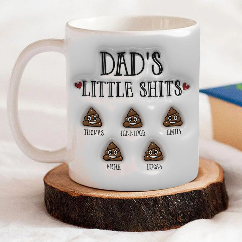 Little Shits Of Mom - Personalized Custom 3D Inflated Effect Mug - Image 2