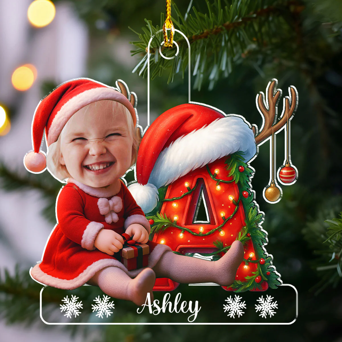 Little Star Christmas - Personalized Custom Acrylic Ornament - Image 2