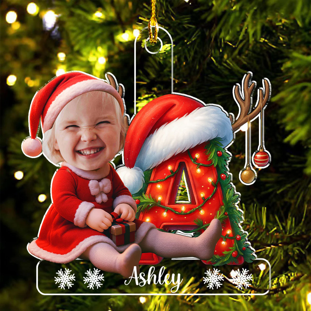 Little Star Christmas - Personalized Custom Acrylic Ornament - Image 4