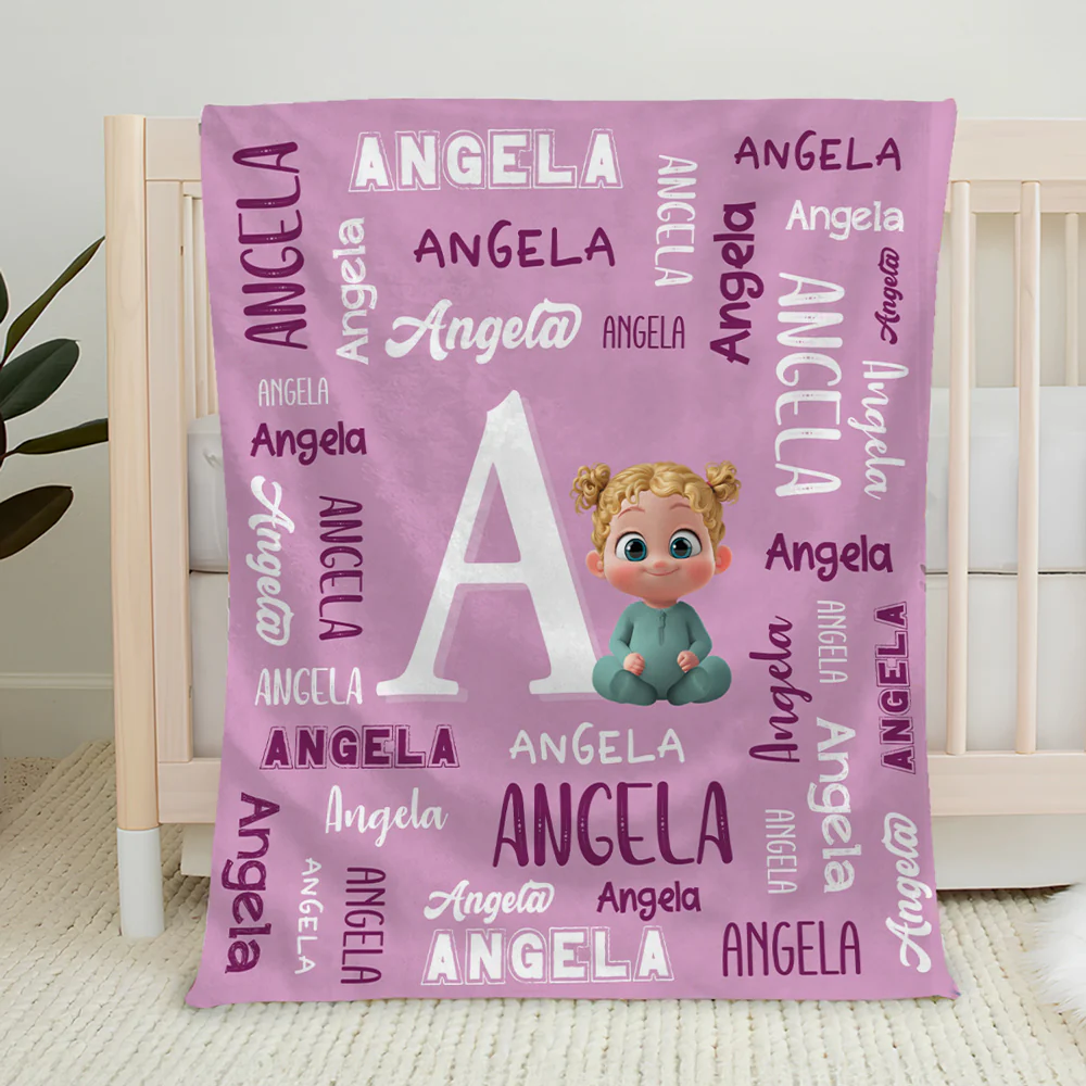 Little Star Name - Personalized Custom Fleece Blanket - Image 4