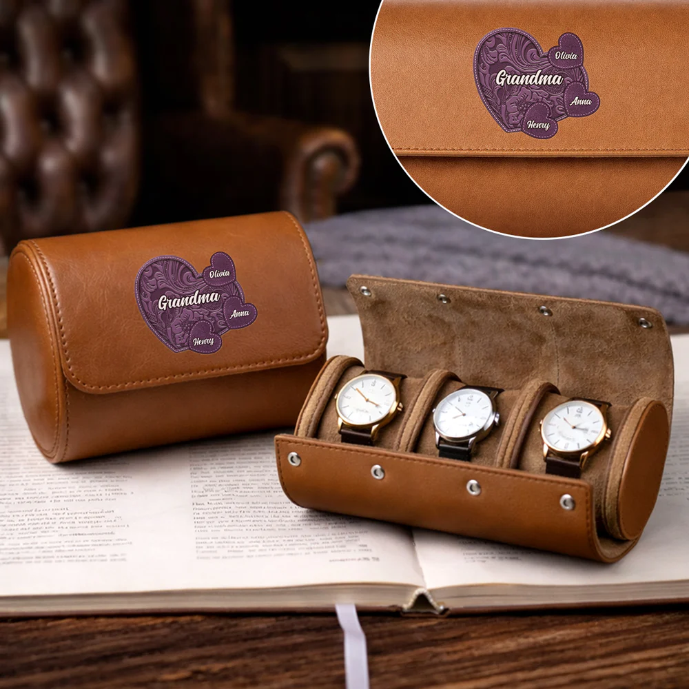 Little Sweethearts - Personalized Custom Leather Watch Case 