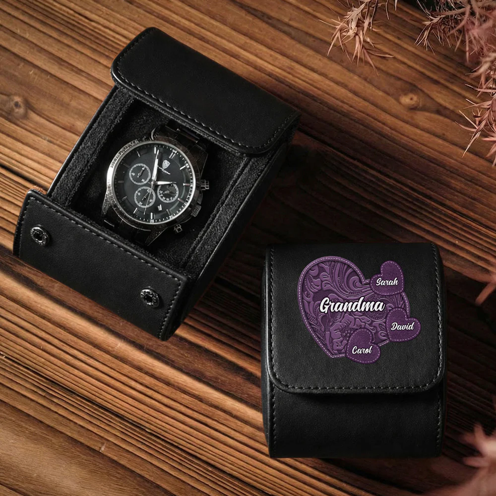 Little Sweethearts - Personalized Custom Leather Watch Case  - Image 2