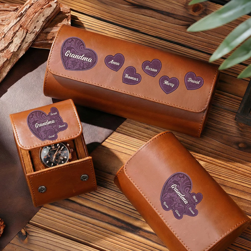Little Sweethearts - Personalized Custom Leather Watch Case  - Image 6