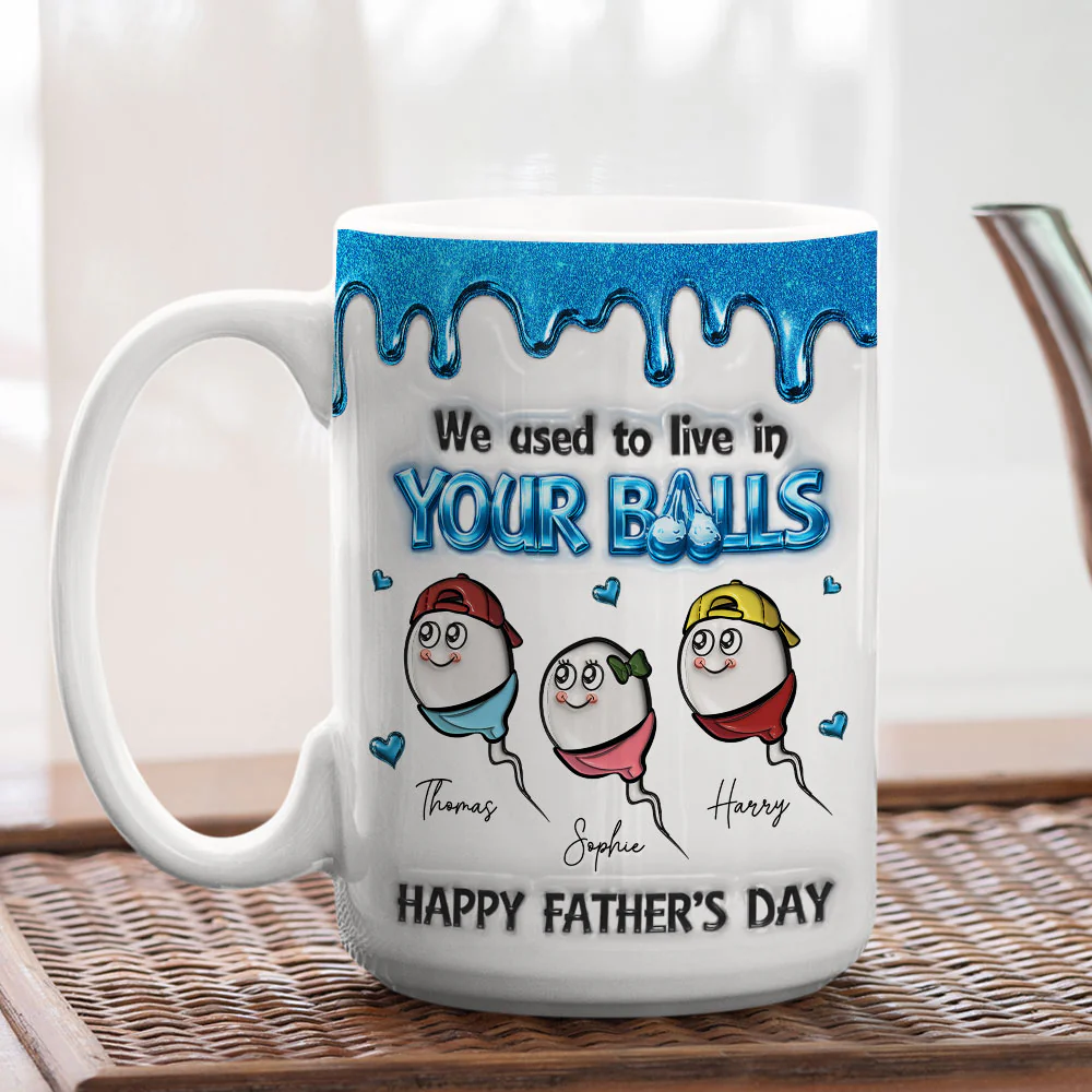 Live In Your Balls - Personalized Custom 3D Inflated Effect Mug - Image 4