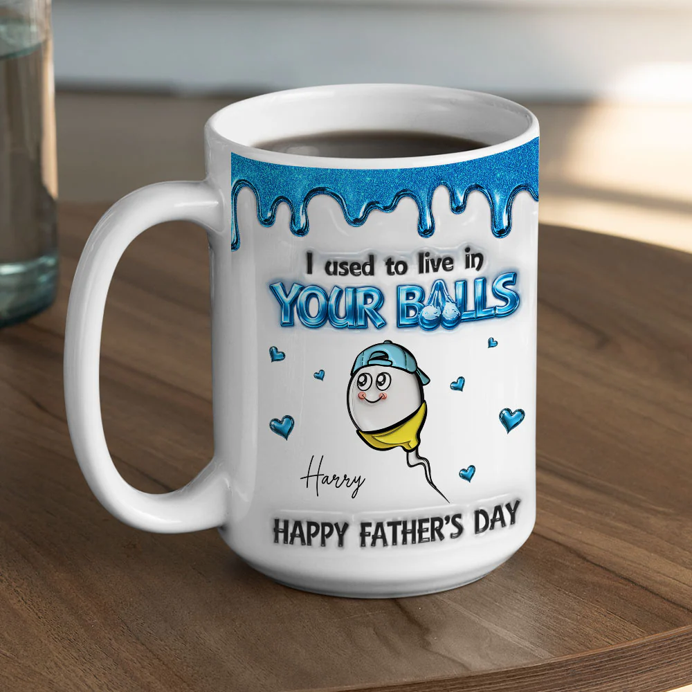 Live In Your Balls - Personalized Custom 3D Inflated Effect Mug - Image 5