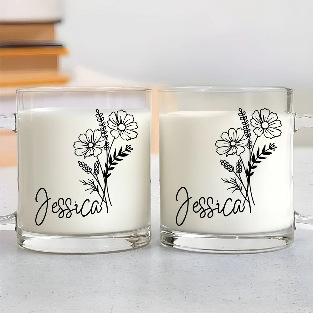 Live Life In Full Bloom - Personalized Custom Glass Mug - Image 2