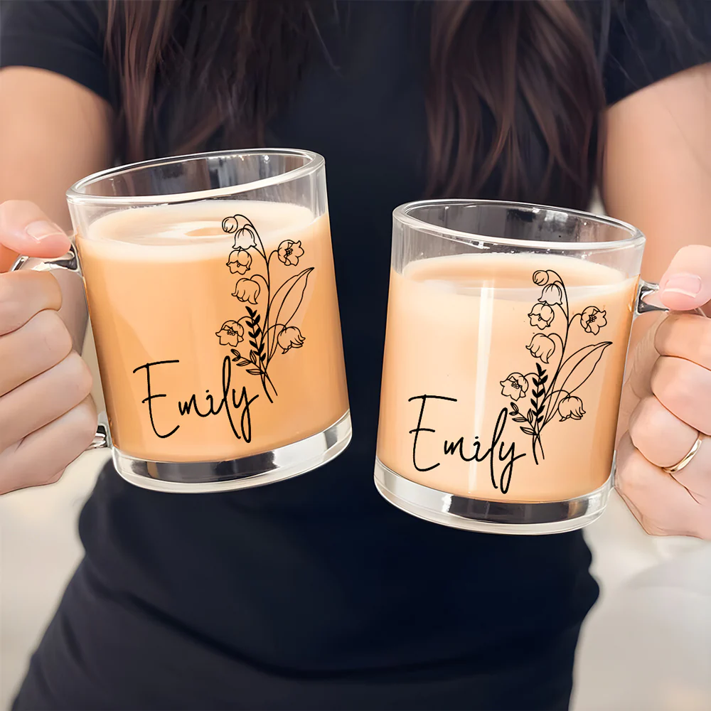 Live Life In Full Bloom - Personalized Custom Glass Mug - Image 3