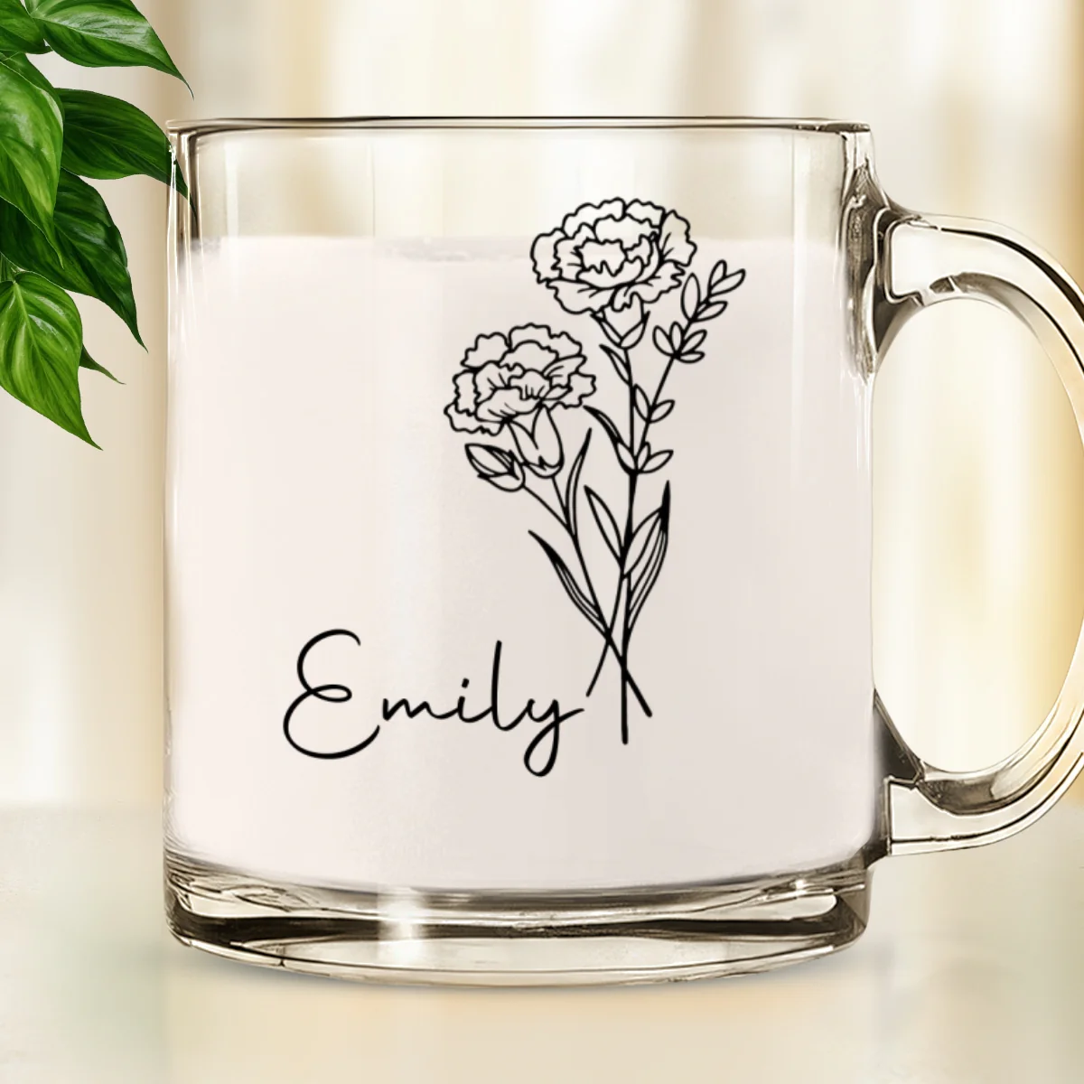 Live Life In Full Bloom - Personalized Custom Glass Mug - Image 5